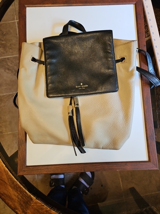Kate Spade Two-Tone Leather Backpack - Black & Cream main image 7